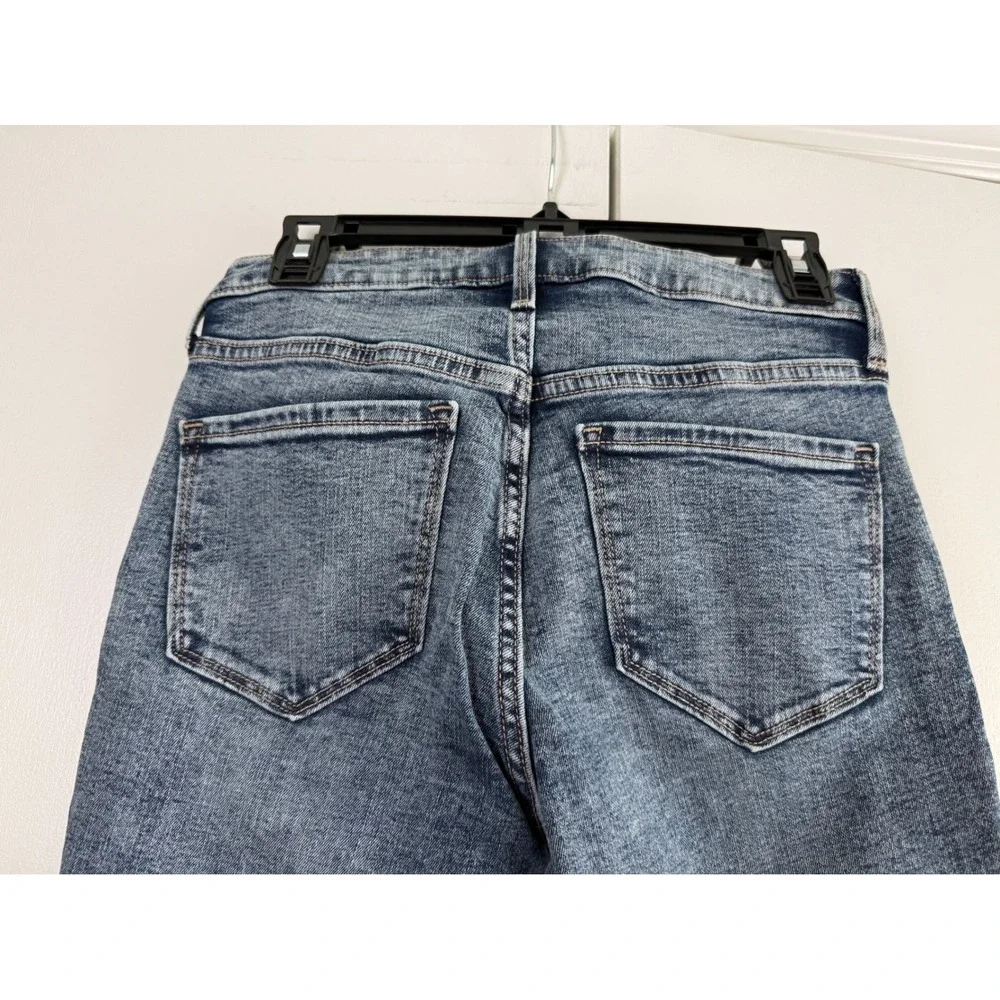 Old Navy Rockstar Super Skinny High Rise Jeans Distressed Blue Petite Size 8 - Picture 4 of 10